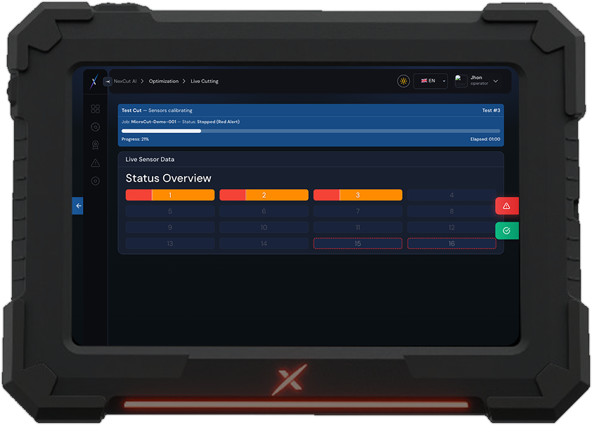 NexCut — anomaly detected, Red Alert